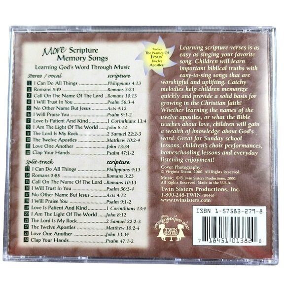 More Scripture Memory Songs: Learning God's Word Through Music CD 37114cd - Picture 3 of 3